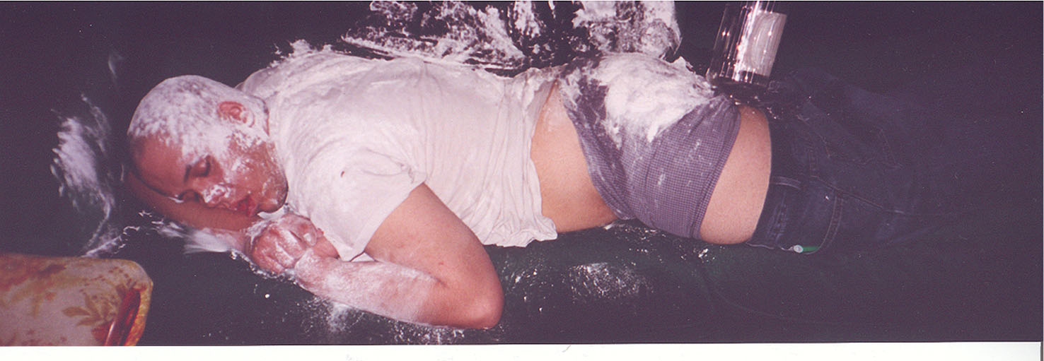 Mudparty USA 2002, Brynn after a night of partying with Drezden... Americans just cant hang!