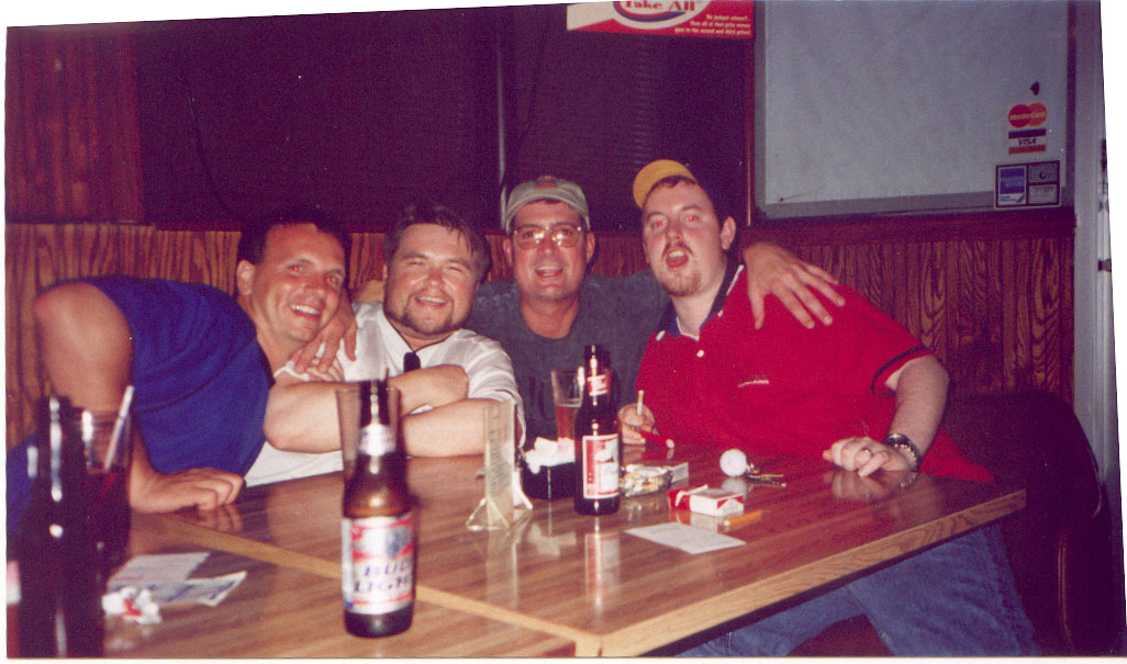 Xar, Anfrale, Rusty (Traven's VERY drunk boss), and Traven, Another visit to Long Island...for tea 