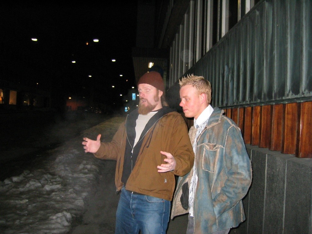 Uroboros Stares in disbelief as a pink elephant arrives from the west., Getting ready to bearhug while drunk in sweden.