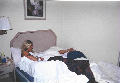 Xar and Tarkas in bed. Xar trying to use spit and vomit to mark his territory.Tarkas is not happy with the fluids of his choice  it seems;), 